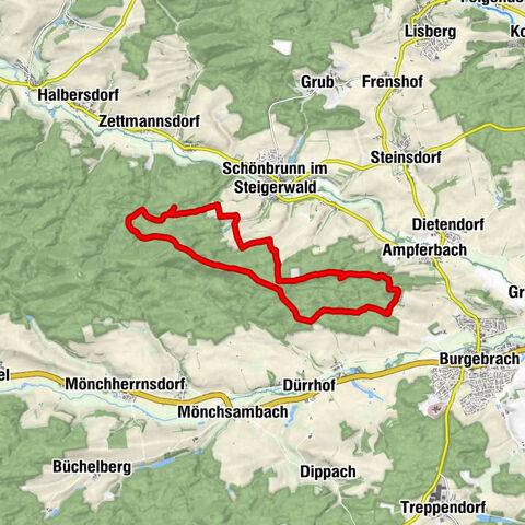 Burgebrach Rundweg in Steigerwald