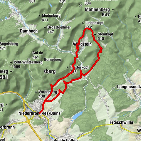 Hiking route to the castles of Windstein