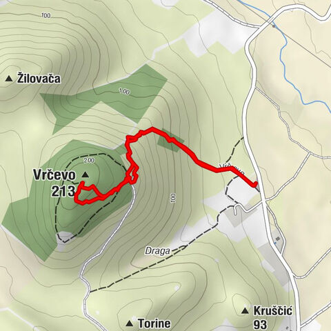 Vrčevo - Kreuzweg und Ruine