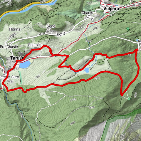 Tarasp Fontana – Sparsels – Lai Nair (circular route)