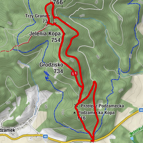Przełęcz Kłodzka - Kłodzka Góra - Jelenia Kopa - Grodzisko