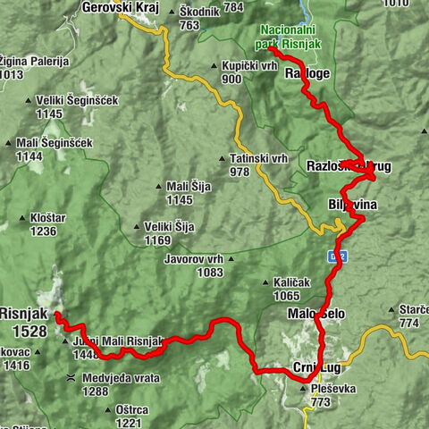 Izvor Kupe - crkva svetih  Petra i Pavla - Schlosserov dom - Veliki Risnjak