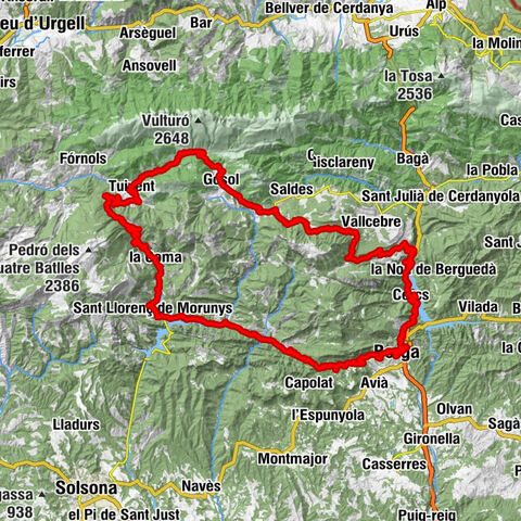 Berga - Església de l'Assumpció de Gósol - Roca Llarga - Església de Santa Eulàlia