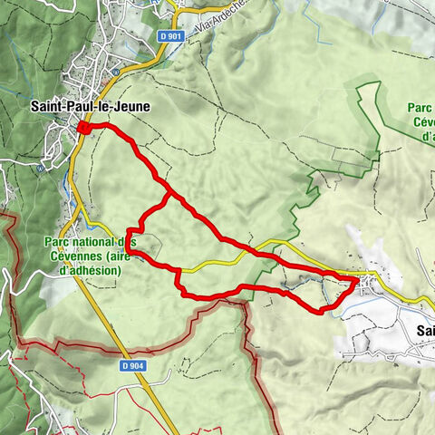 Saint-Paul-le-Jeune - Chadouillet - Résurgence de la Bartroune - Aven de la Courcalhère