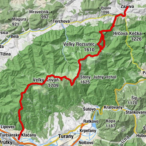 Martin - Veľký Kriváň - Veľký Rozsutec - Nová Krčma