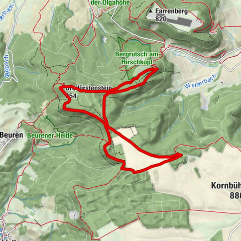 Dreifürstenstein-Hirschkopf-Runde in Burladingen