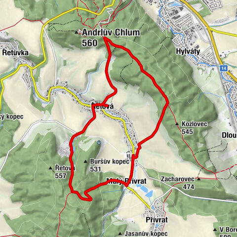 Svatá Maří Magdaléna - Řetová - Malý Přívrat