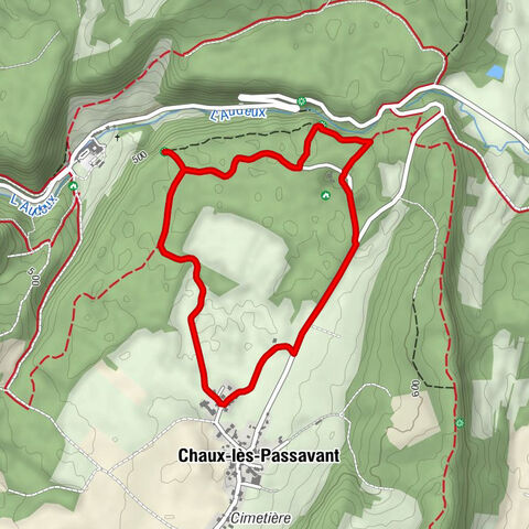 Chaux-lès-Passavant - Cascade de l'Audeux - Vue sur l'abbaye