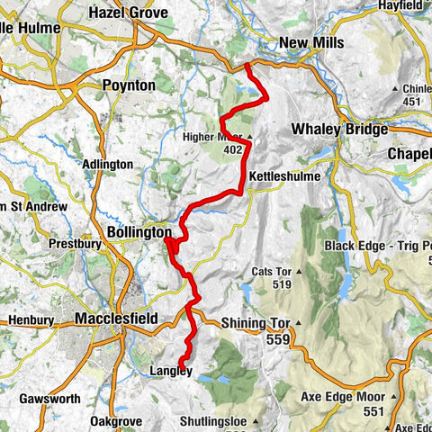 Stockport - Sponds Hill - Tegg's Nose - Tegg's Nose South Peak