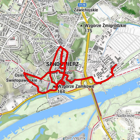 Sandomierz - Wzgórze Katedralne - Wzgórze Świętojakubskie - Wzgórze Miejskie
