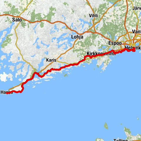 Kaisaniemi - Ullanlinnanmäki - Vesitorninmäki - Hanko