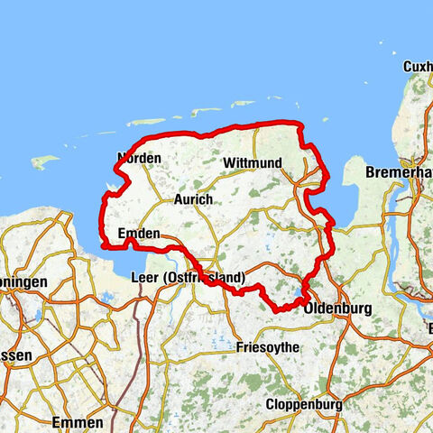 Restaurant Saloniki - Evangelisch-lutherische Kirche Logabirum - Rüstringer Berg - Apen