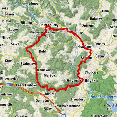 Tišnov - hospůdka Peklo - Veverská Bítýška