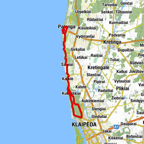 Palanga - Šaipiai - Karklė - Klaipėda