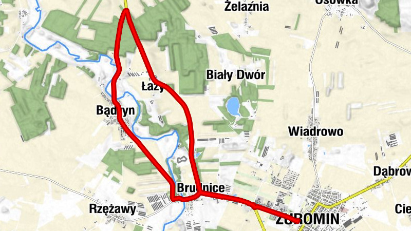 Żuromin - Brudnice - Łazy - Borczyny