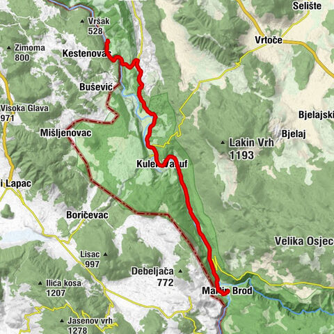 Martin Brod - Palučci - Kulen Vakuf - Šahbazovića lađa