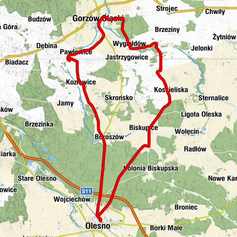 Olesno Śląskie - Kaplica pw. św. Jana Chrzciciela - Kościół pw. Narodzenia Najświętszej Maryi Panny - Kościół parafialny pw. św. Jacka