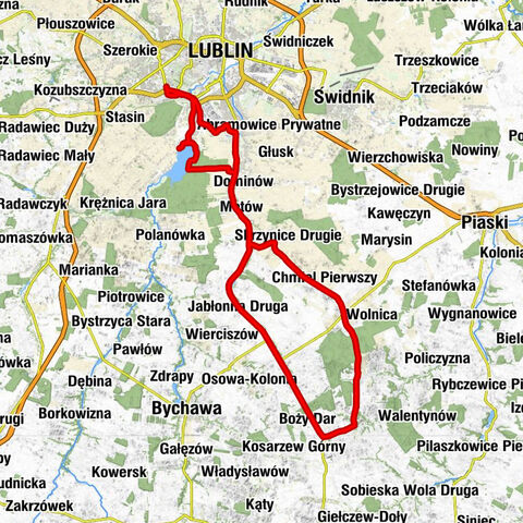 Rynek - Kościół pw. Matki Bożej Częstochowskiej w Chmielu - Kościół pw. Świętego Wawrzyńca w Czerniejowie - Krzczonów-Wójtostwo