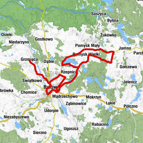 Grzmiąca - Przyborzyce - Bytów - Pomyski Młyn