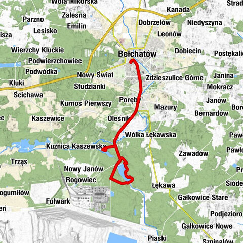 Lipy - Bełchatów - Księży Młyn - Rząsawa