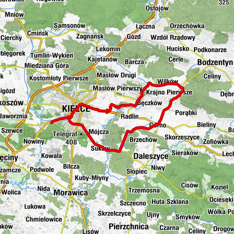 Kielce Białogon - Kościół pw. Błogosławionego Wincentego Kadłubka w Domaszowicach - Kaplica rekolekcyjna - Kościół pw. Najświętszego Serca Pana Jezusa w Niestachowie