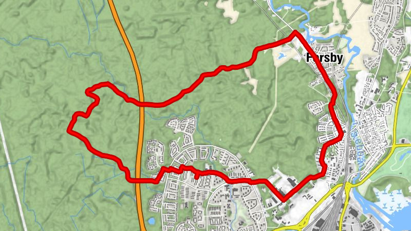 Gävle - Forsby - Sidlångsvägen - Stigslund