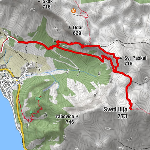 Baćina - Sveti Ilija - Sv. Paškal - Gradac