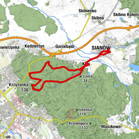 Osiedle Piastów - Kaplica pw. Matki Bożej Trzykroć Przedziwnej - Krzyżanka - Lisica