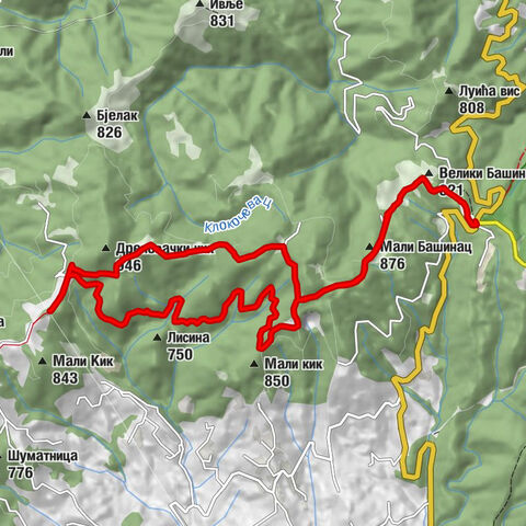 Дреновци - Мали Башинац - Велики Башинац - Каона
