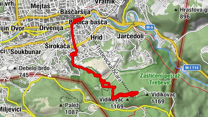 Babića bašča - Careva džamija - Džamija Čokadži Hadži Sulejmana - Vidikovac