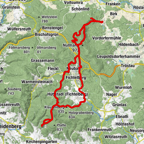 **Fichtelgebirge: MTB-Tour von Meierhof zur Gänskopfhütte**