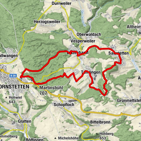 Aktiv in Waldachtal-Radtourenvorschlag: Dornstetten, Tumlingen, Salzstetten, Heiligenbronn