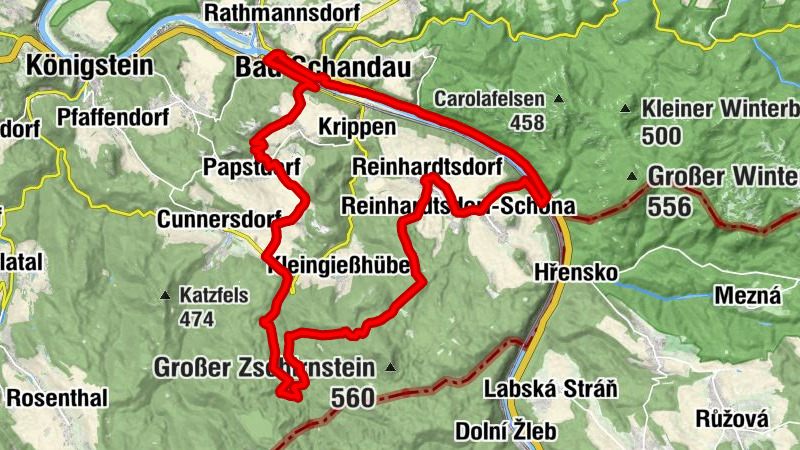 Tour 8: Mountain bike tour to the Zschirnsteins