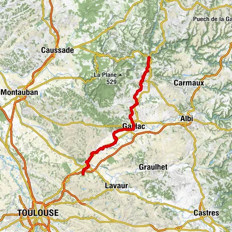 Conques Toulouse route - From Saint-Martin-Laguépie to Saint-Sulpice-la-Pointe