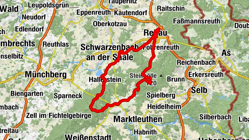 Rehau → Epprechtstein ü Förmitzspeicher & Kornberg