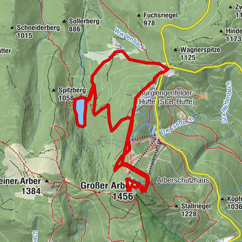 Brennes - Mooshütte - Kleiner Arbersee - Kleiner Arber - Großer Arber - Brennes