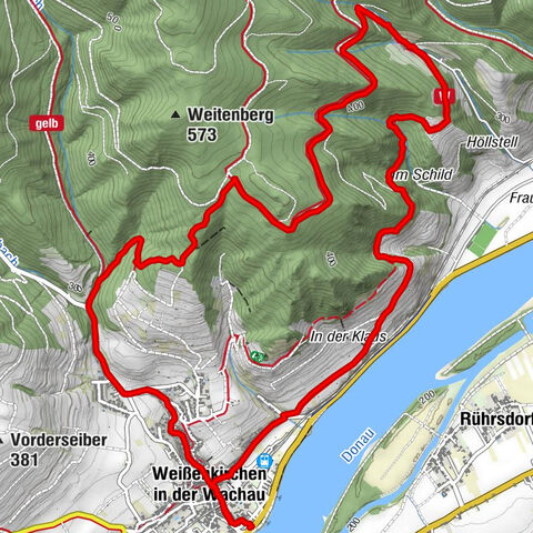 Rundhöhenwanderweg Weißenkirchen in der Wachau - Schildhütten - Cholerakreuz - Weißenkirchen